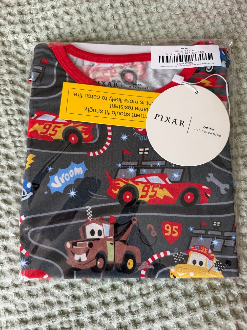 Little Sleepies Pixar Cars Grey and Red Kids Pajama Top